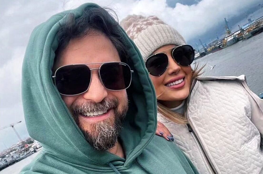 دوچرخه سواری پردلهره بابک جهانبخش و همسرش روی طناب ! + عکس