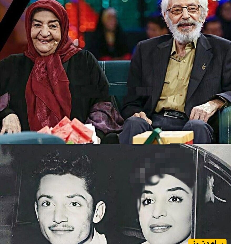 خانه ابدی عاشقانه هنرمند پیشکسوت و همسرش/ سنگ مزار زیبای استاد جمشید مشایخی و بانو گیتی افروز در قطعه هنرمندان بهشت زهرا+عکس