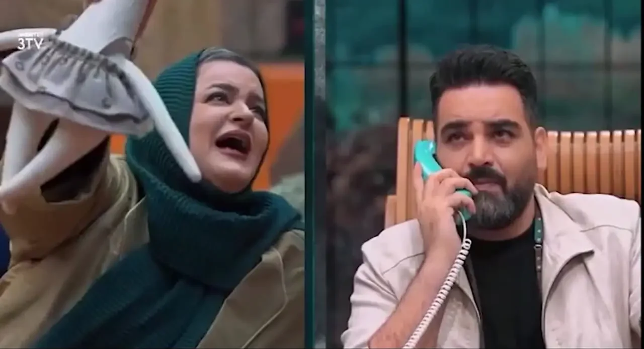 فیلم تسلط حیرت انگیز  احسان علیخانی به زبان فرانسوی ! / گلوریا هاردی در جوکر مبهوت شد ! / ببینید چجوری باهم فرانسوی حرف می زنن !